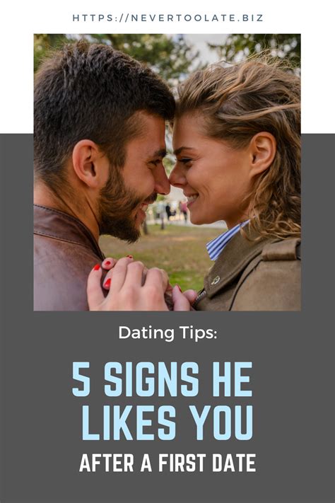 online dating signs he likes you